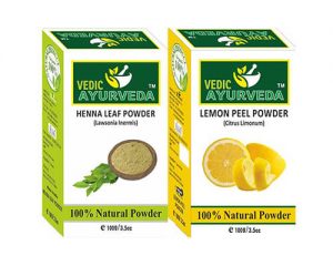 henna and lemon peel powder