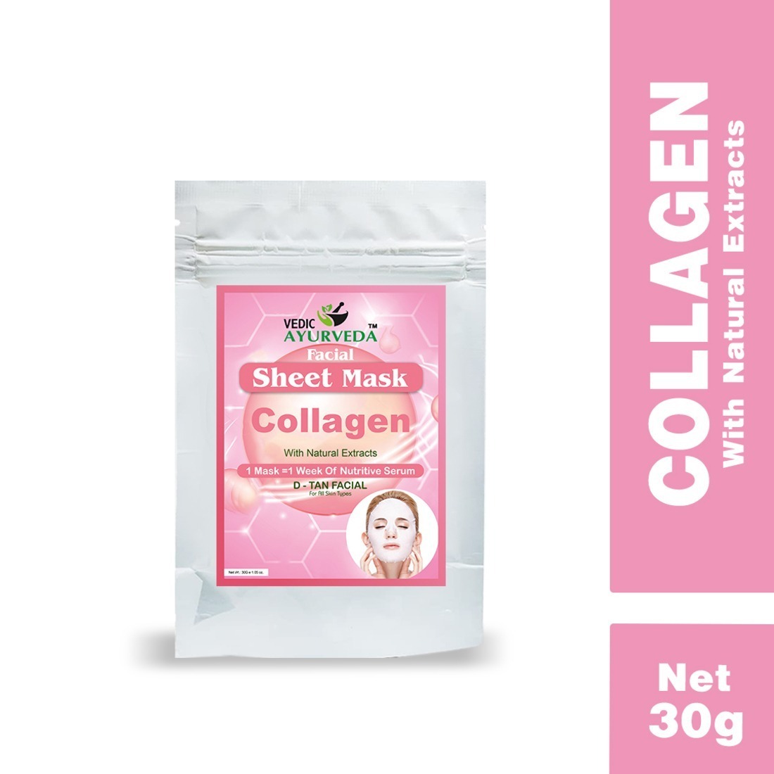 Collagen Sheet Mask for Face – Vedic Ayurveda