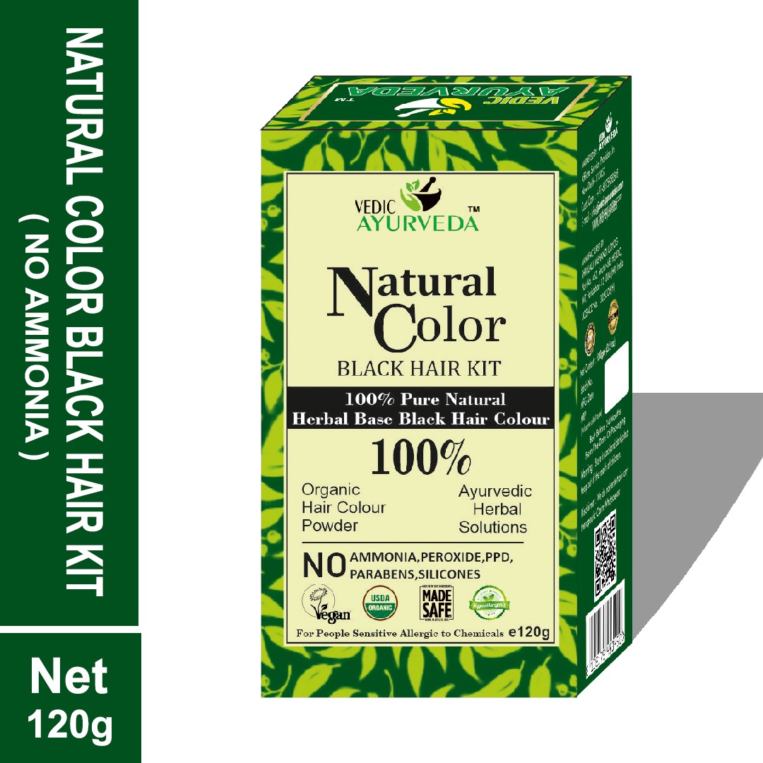 natural color black hair kit box