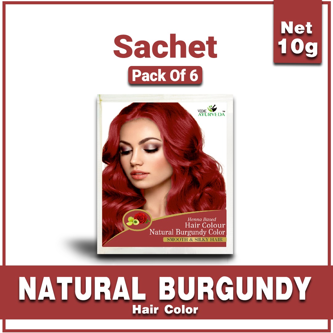Natural Burgundy Henna Hair Color From India