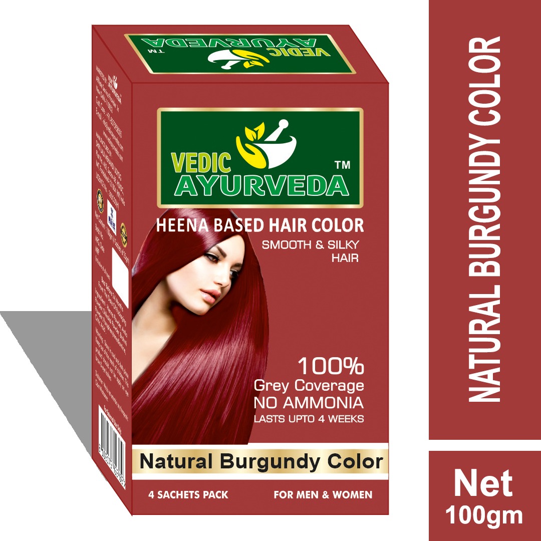 VEDICAYURVEDA Natural Burgundy Hair Color With No Ammonia For Men And Women
