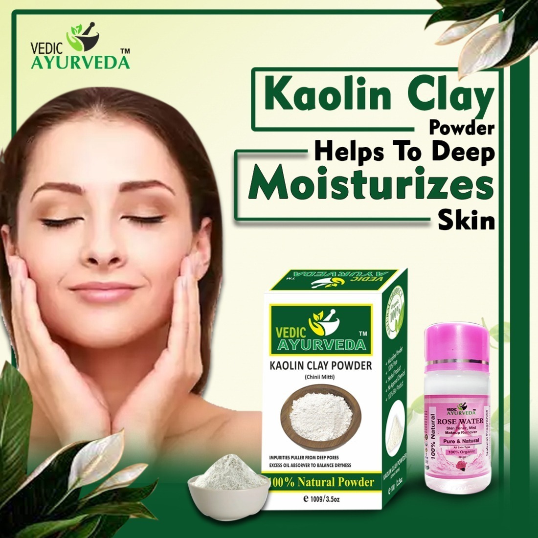 Kaolin Clay Powder With Rose Water For Deeply moisturizes - Image 2
