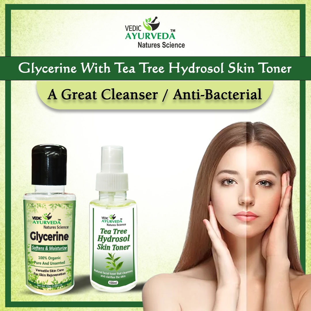 Vegetable Glycerine 125g and Tea Tree Hydrosol Skin Toner 100ml