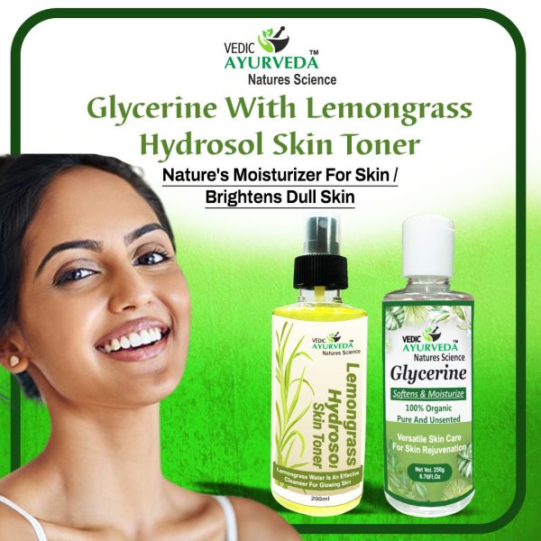 Lemongrass Hydrosol Skin Toner 200ml and Vegetable Glycerine 250g