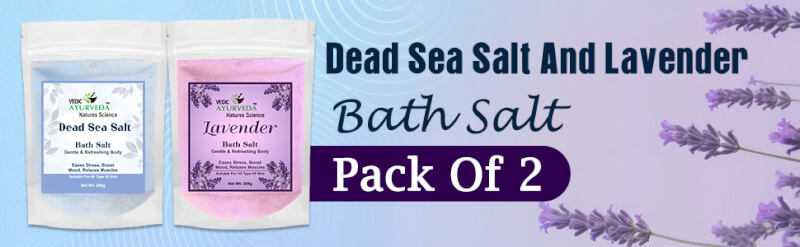 Dead Sea Salt and Lavender Bath Salt Combo Pack for relaxation, foot spa, and home spa wellness