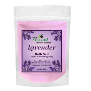 VEDICAYURVEDA Lavender Bath Salt,100% Natural Aromatherapy Body Soak, Muscle Aches Pain Relief, foot spa 200g