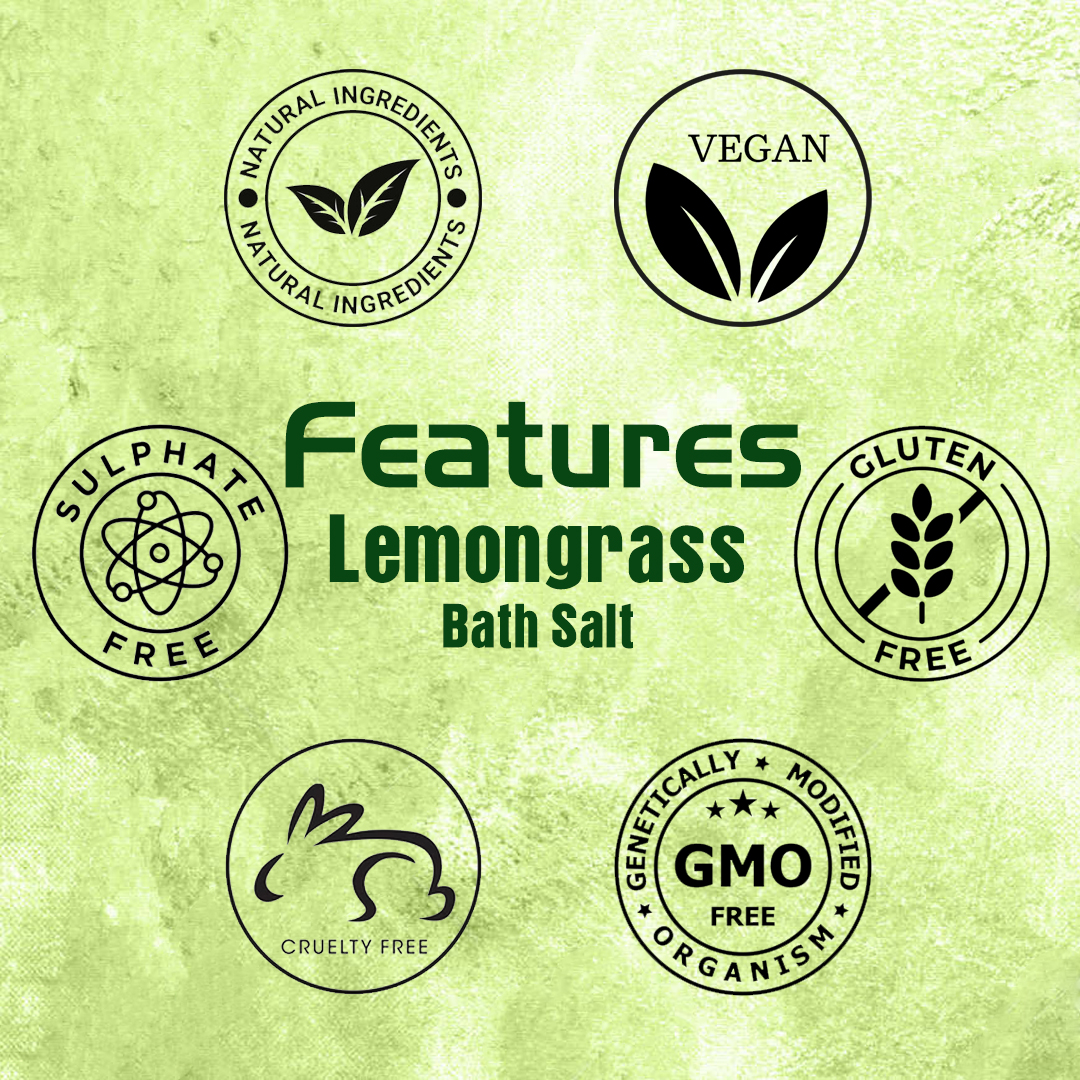 VEDICAYURVEDA Bath Salt 500g | Lemongrass & Activating Blend | Aromatherapy Salt for Stress Relief, Muscle Pain, Detox & Skin Brightening | Clears Negative Energy | Foot Soak & Full Body Spa for Men & Women - Image 7
