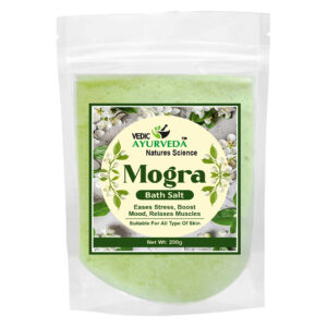 VEDICAYURVEDA Mogra Bath Salt for Stress Relief and Muscle Aches Pain Relief, Natural Aromatherapy with Floral Fragrance, 200g