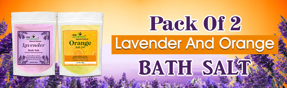 Vedic Ayurveda lavender & orange Bath Salt Combo | 2 x 200g | Soothing & Rejuvenating Spa Salt for Skin Glow, Stress Relief & Aromatherapy | Suitable for All Skin Types - Image 5