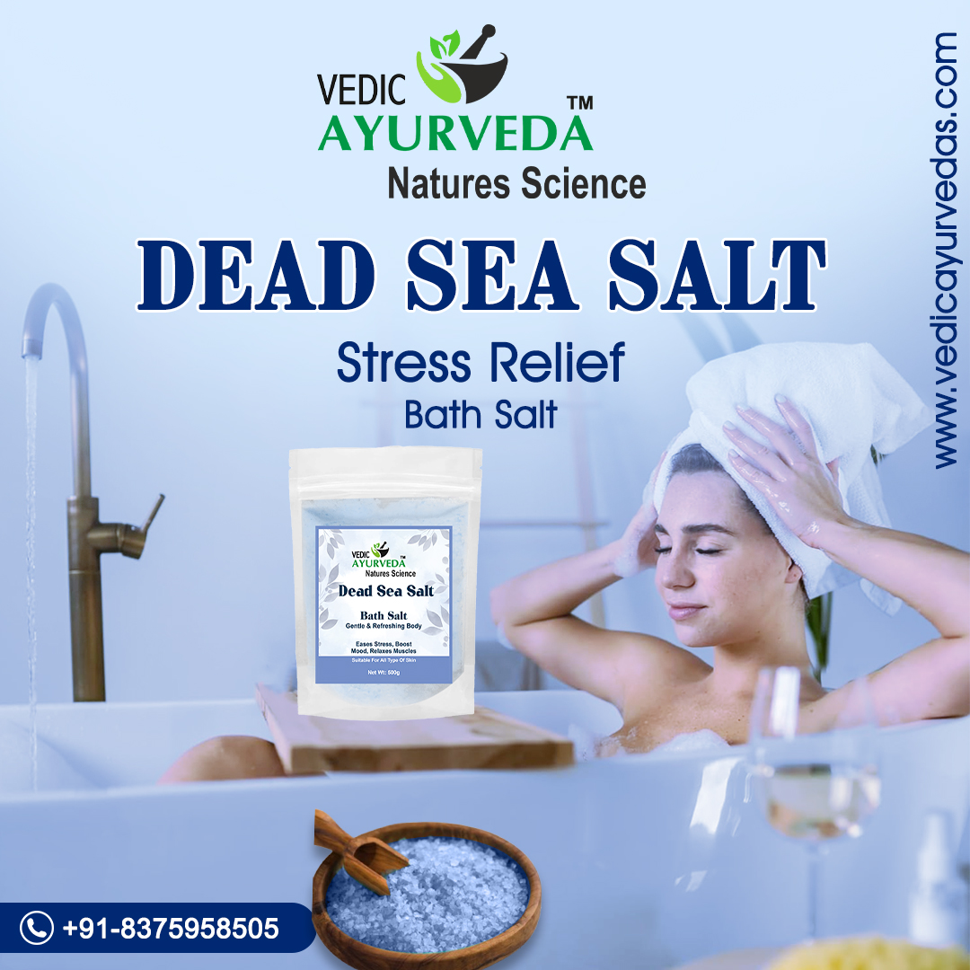 VEDICAYURVEDA Bath Salt 500g | Dead Sea Bath Salt & Activating Blend | Aromatherapy Salt for Stress Relief, Muscle Pain, Detox & Skin Brightening | Clears Negative Energy | Foot Soak & Full Body Spa for Men & Women - Image 5
