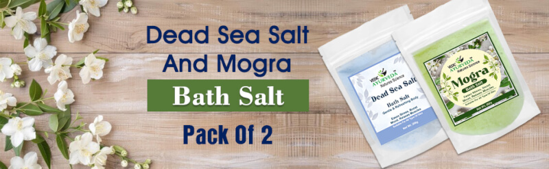 Dead Sea Salt and Mogra Bath Salt Combo Pack for Relaxation and Aromatherapy 2 x 200g