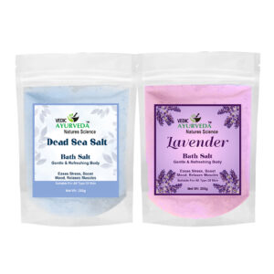 Dead Sea Salt and Lavender Bath Salt Combo Pack for Muscles Aches Pain Relaxation and Detox, 200g Each, 2 Pack