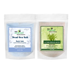 Dead Sea Salt and Lemongrass Bath Salt Combo Pack for Muscles Aches Pain Relaxation and Detox, 200g Each, 2-Pack