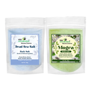 Dead Sea Salt and Mogra Bath Salt Combo Pack, Relaxation and Aromatherapy, 2 x 200g