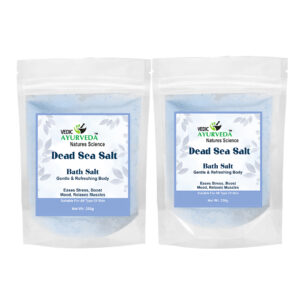 VEDICAYURVEDA Dead Sea Bath Salt, 200g Pack of 2, Natural Aromatherapy Body Soak for Relaxation and Muscle Relief, White