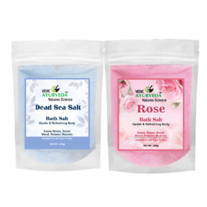 Dead Sea Salt and Rose Bath Salt Combo Pack for Detoxifying and Hydrating, 2 x 200g