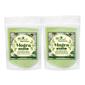 Vedic Ayurveda Mogra Bath Salt Combo | 2 x 200g | Floral Aromatherapy Spa Salt for Stress Relief & Skin Glow | Herbal Bath Soak for Men & Women