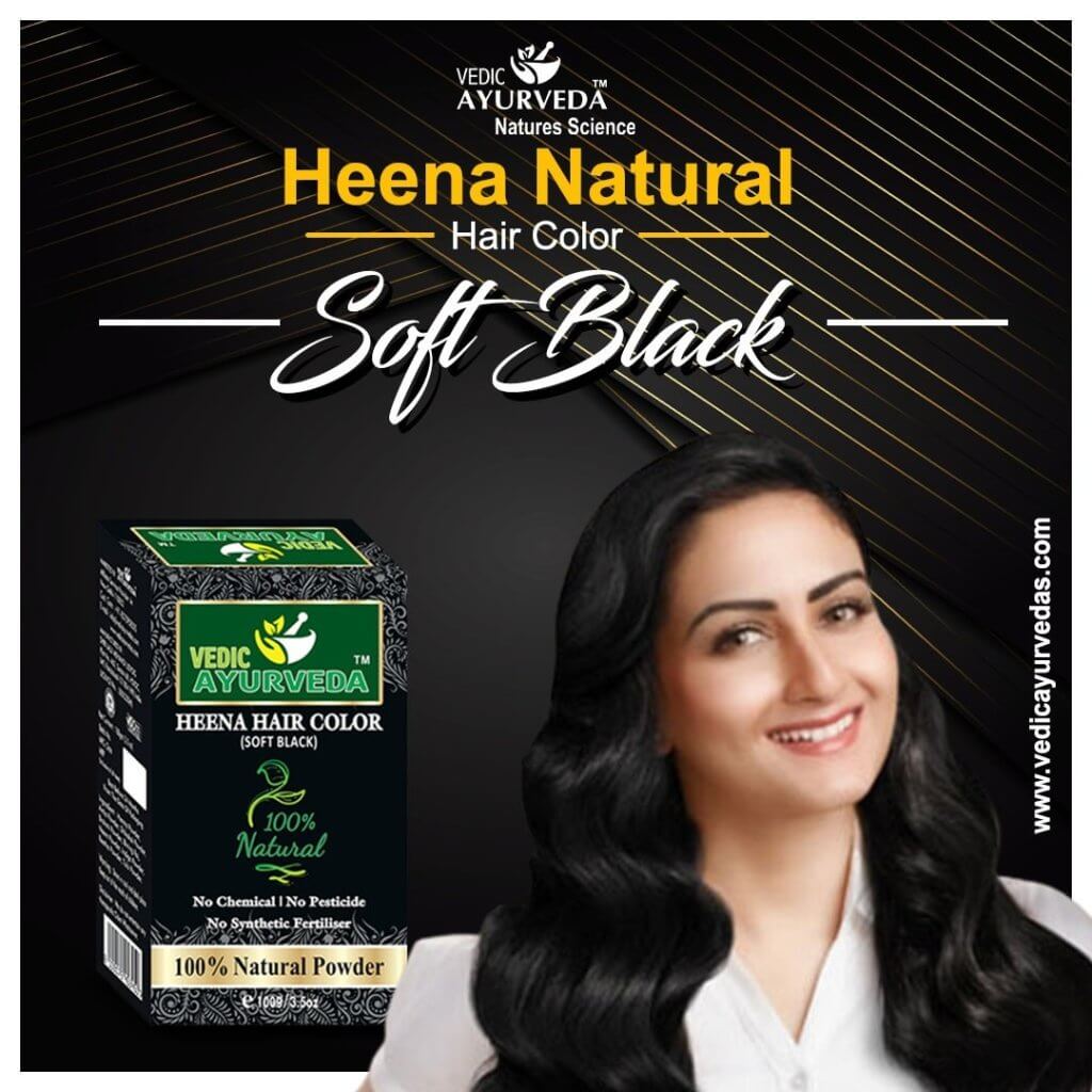 Soft Black Henna Hair Color Natural Herbal Powder for Grey Hair Coverage and Shine