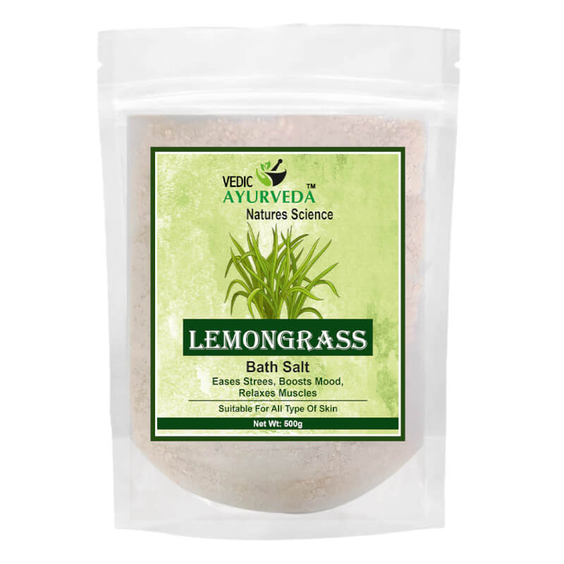 Lemongrass Bath Salt for Stress Relief, Muscle Relaxation, Detox and Skin Brightening