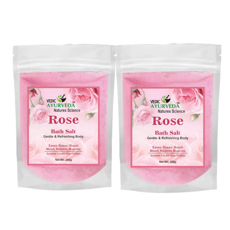 Rose Bath Salt Combo for Skin Glow, Stress Relief and Aromatherapy