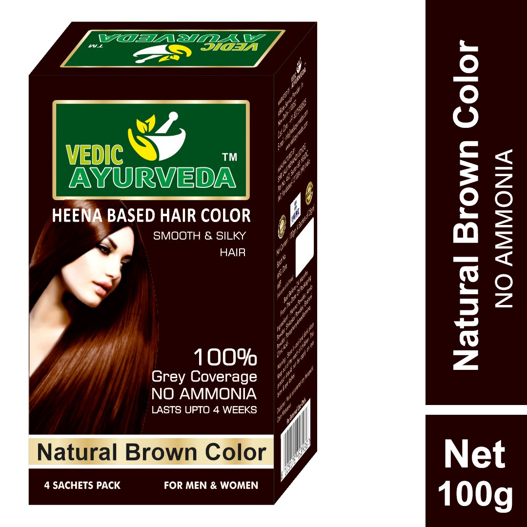 VedicAyurveda Natural Dark Brown Hair Color – A Safe & Natural Way to Beautiful Hair 2 Natural Dark Brown Hair