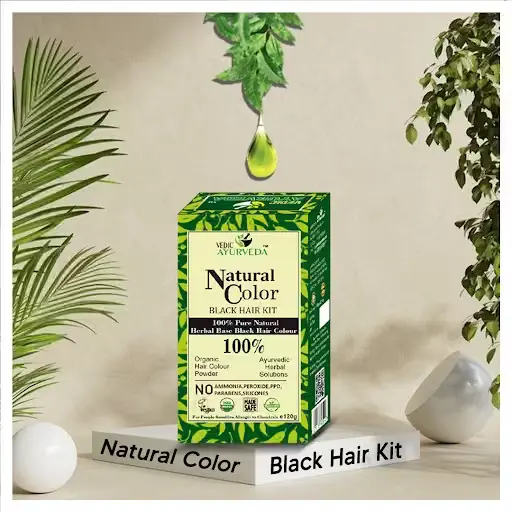 Natural Black Hair Kit for Grey Hair Coverage