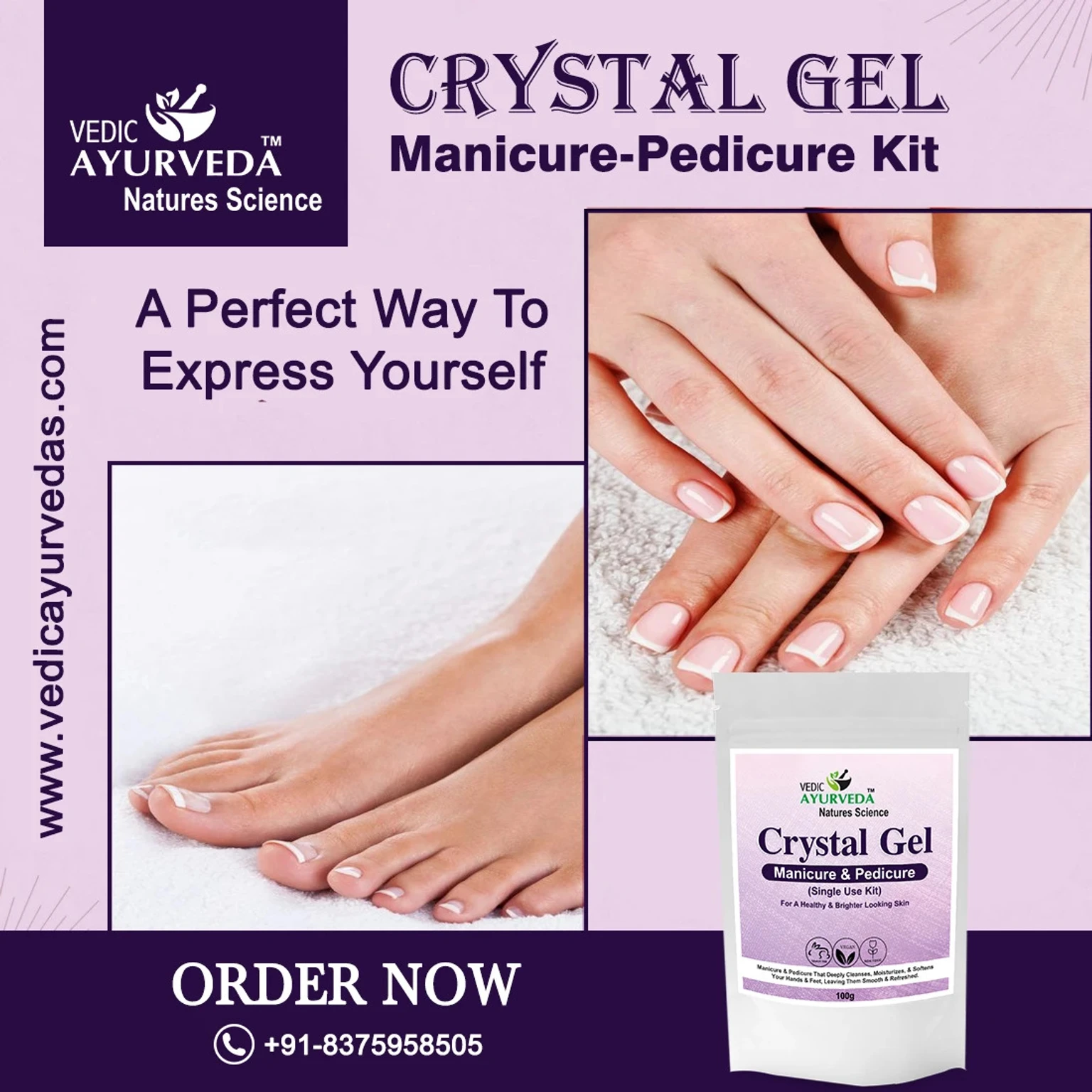 Manicure Pedicure Spa Kit Crystal Gel