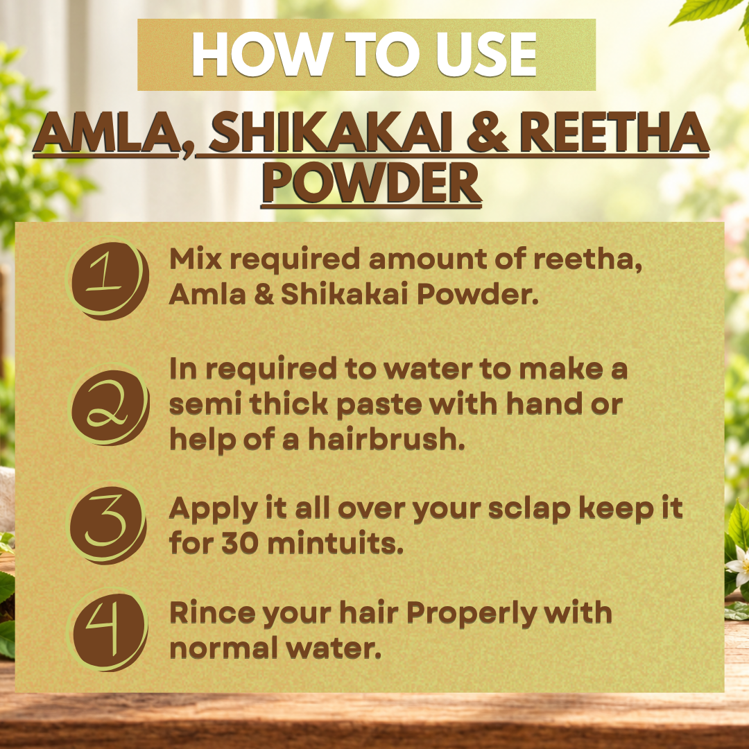 VEDICAYURVEDA Pure Organic Amla, Shikakai & Reetha Powder Combination for Hair Care & Hair Conditioning of Combo Pack of 3 Items (50*3=150gm) 4 VEDICAYURVEDA Pure Organic Amla, Shikakai & Reetha Powder Combination for Hair Care & Hair Conditioning of Combo Pack of 3 Items (50*3=150gm) - Image 4