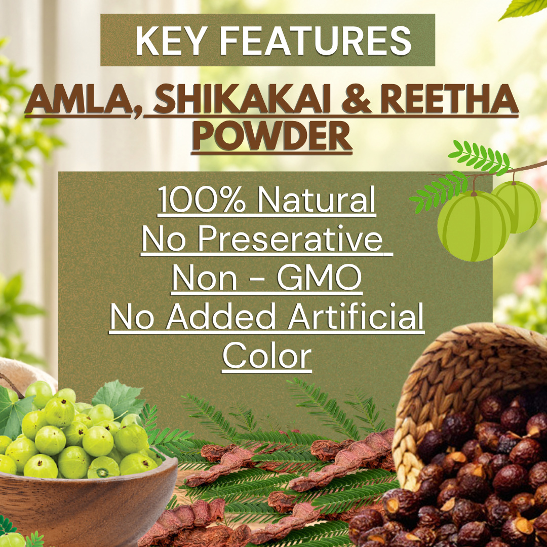 VEDICAYURVEDA Pure Organic Amla, Shikakai & Reetha Powder Combination for Hair Care & Hair Conditioning of Combo Pack of 3 Items (50*3=150gm) 5 VEDICAYURVEDA Pure Organic Amla, Shikakai & Reetha Powder Combination for Hair Care & Hair Conditioning of Combo Pack of 3 Items (50*3=150gm) - Image 5