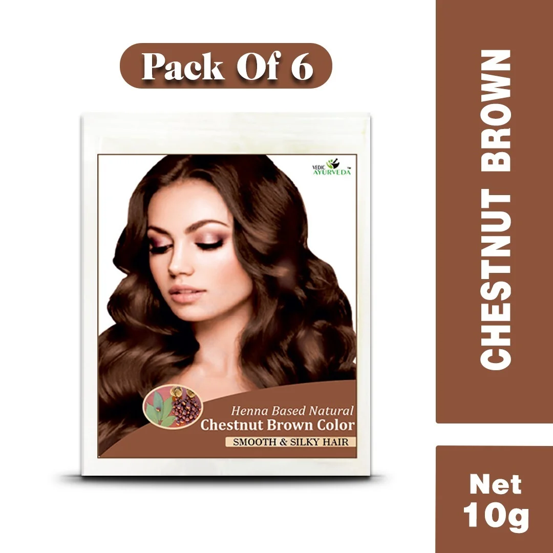 Natural Look With Chestnut Hair Color Sachet Pack Of 6 1 Natural Look With Chestnut Hair Color Sachet Pack Of 6