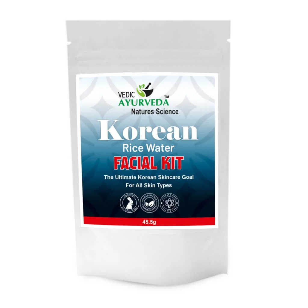 Vedicayurveda Korean Rice Water Facial Kit – 6-Step Rejuvenating Treatment for Glowing Skin 1 Vedicayurveda Korean Rice Water Facial Kit 6-step rejuvenating treatment for hydrated, glowing, and refreshed skin.