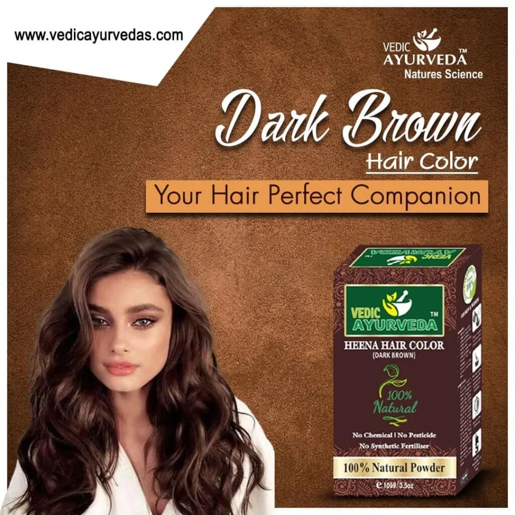 Natural Henna Dark Brown Hair Color (100gm) | 100% Herbal & Chemical Free Formula 1 Natural Henna Dark Brown Hair Color No Chemical (100gm) Herbal Hair Dye for Grey Hair Coverage