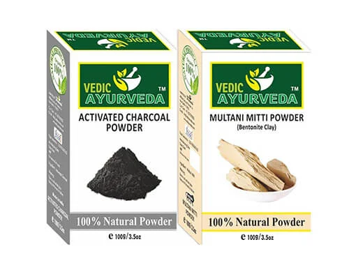 Activated Charcoal and Multani Face Pack Combo for Skin Care (200gm): The Perfect Duo for Clear, Fresh & Glowing Skin 1 Activated Charcoal and Multani Face Pack Combo