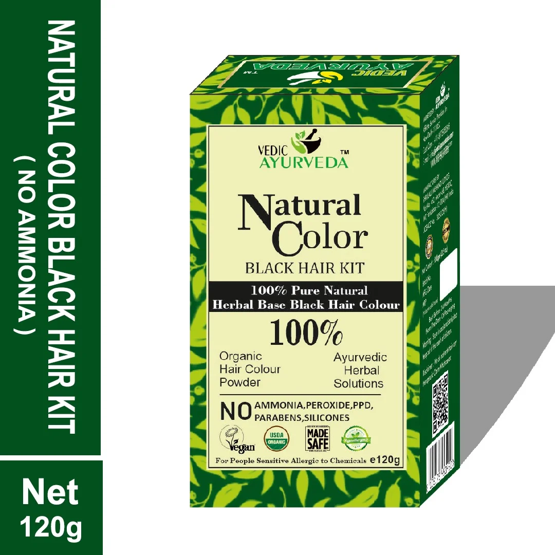 Natural Black Hair Kit for Hair Color – Benefits, Uses & Complete Guide 2 Natural Black Hair Kit for Hair Color by Vedic Ayurveda